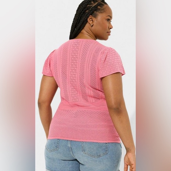 Torrid Everyday Soft Pullover Pointelle Short Sleeve - Picture 2 of 6